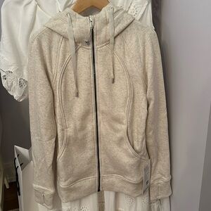 Lululemon Scuba Fill-Zip Hoodie *Plush in Heathered Bone